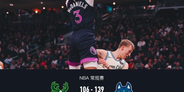 森林狼139-106轻取雄鹿，兰德尔29+8+6，海兰德23分